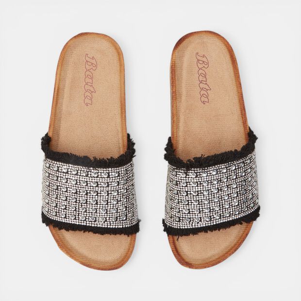 Slipper con fascia da donna BATA, Nero