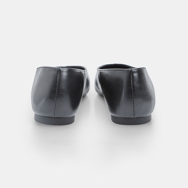 Ballerina flat da donna con punta con cucitura a vista, Nero
