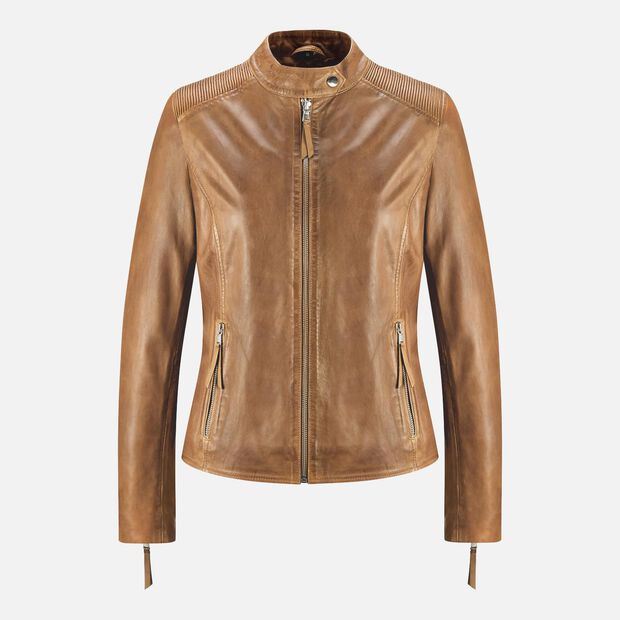 Giacca da donna in pelle, Tan