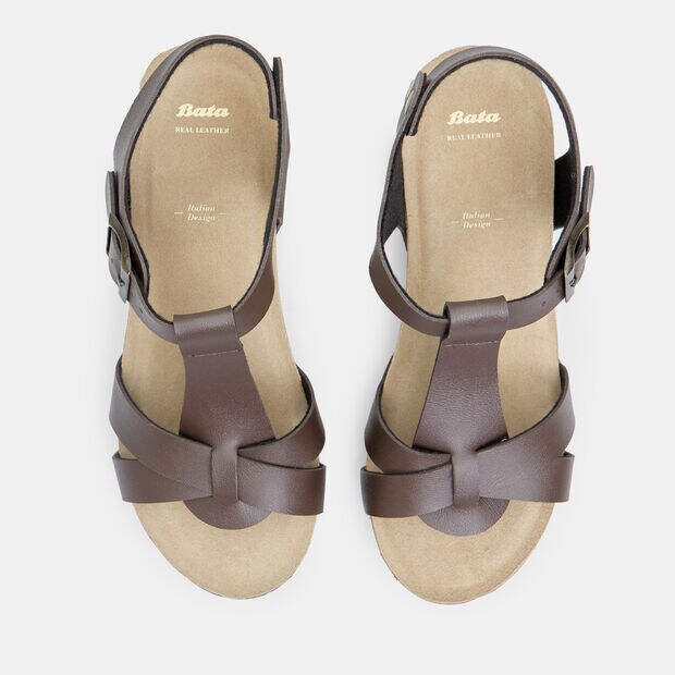 Sandali da donna con zeppa 6 cm BATA, 