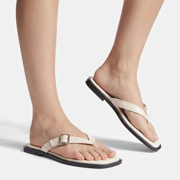 Sandalo infradito flat da donna Bata, Bianco
