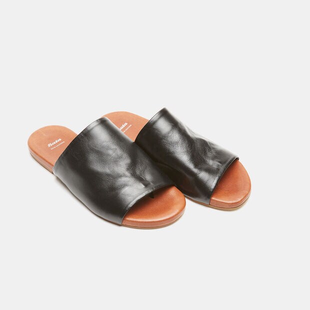 slippers in pelle, Nero
