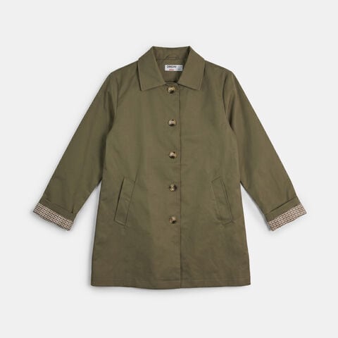 Giacca modello trench da donna con bottoni , Verde