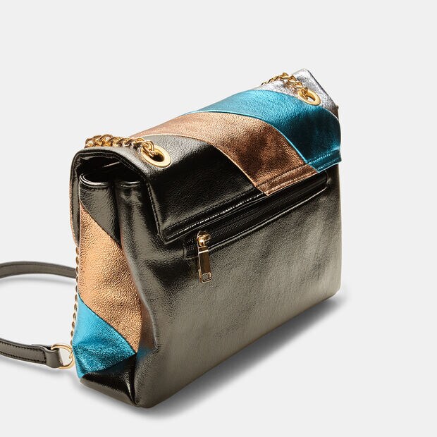 Borsa con tracolla a scorrimento e stampa laminata, Oro