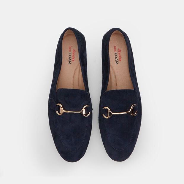 Mocassino da donna in suede, Blu