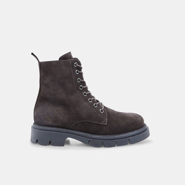 Stivaletti da donna stringati in suede, Marrone