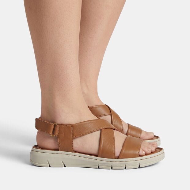 Sandalo in pelle da donna Bata, Marrone
