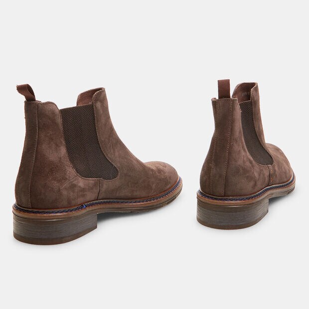 Stivaletti chelsea in suede, Marrone