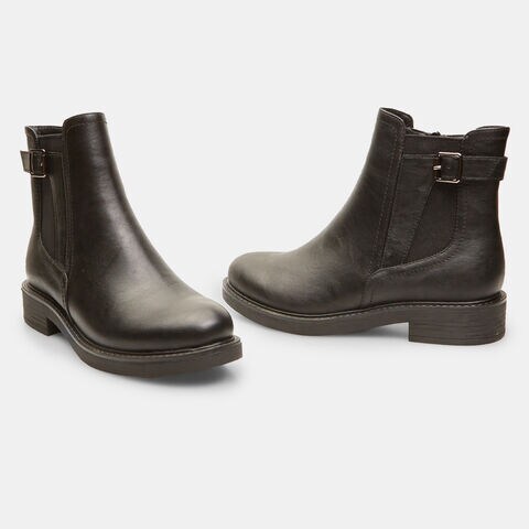 Chelsea boots da donna effetto pelle, Nero