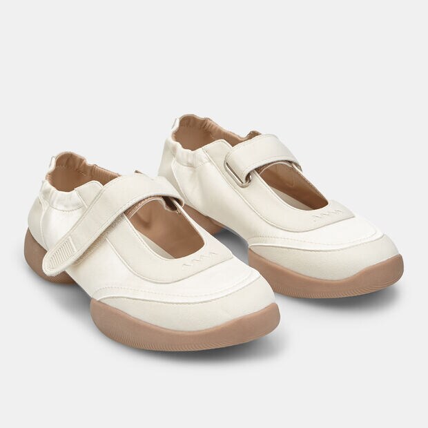 Sneaker Ballerina Mary Jane Bata da donna elasticizzata , Bianco