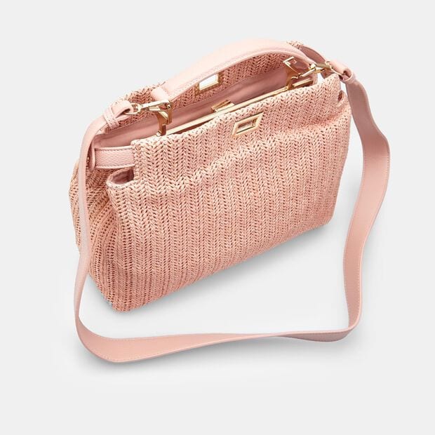 Handbag da donna in rafia BATA, Rosa