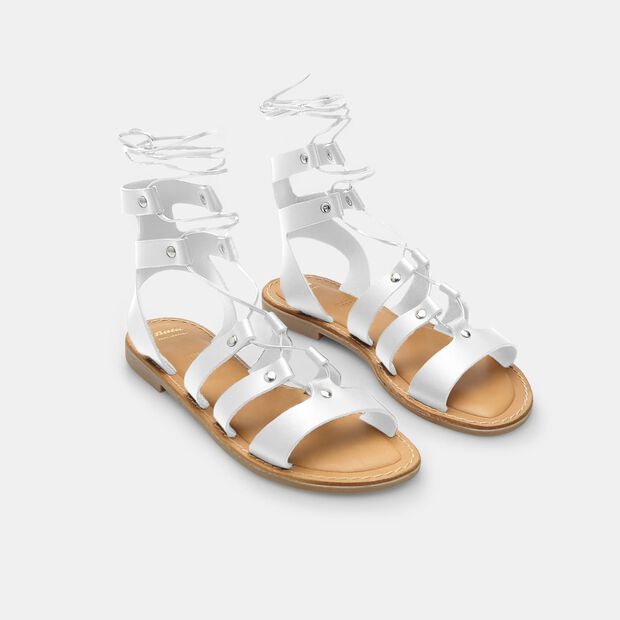 Sandali da donna con fascette, Bianco