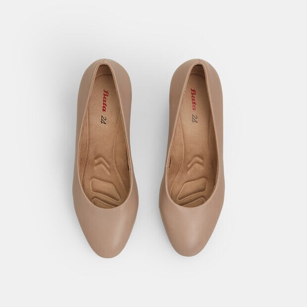 D&eacute;collet&eacute; da donna Bata 24H in pelle , Beige