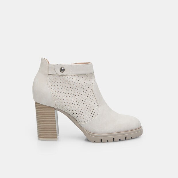Stivaletto ankle boot da donna con tacco 8 cm BATA, Beige