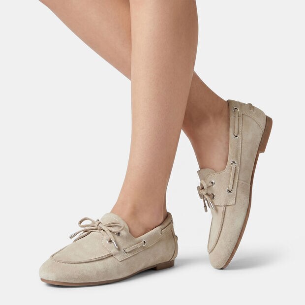 Mocassino modello barca in suede da donna Bata, Beige