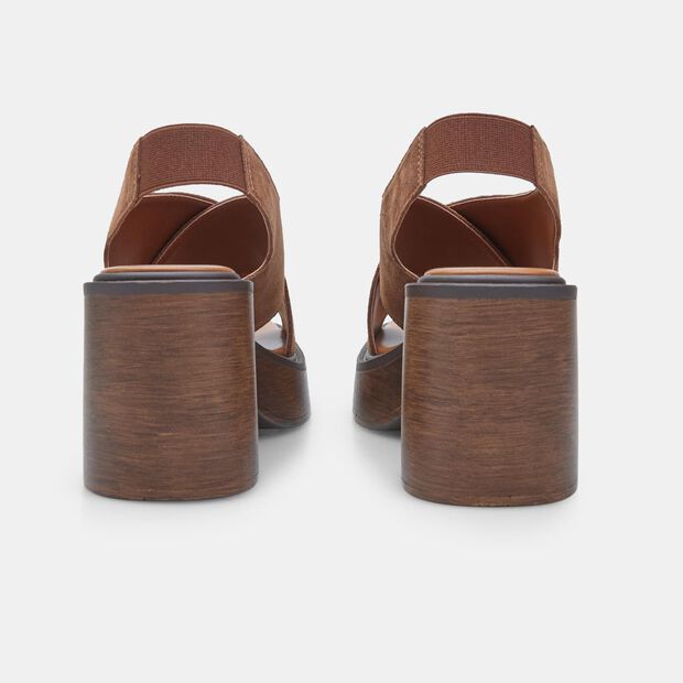 Sandali da donna in suede con tacco BATA, Marrone