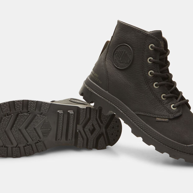 Anfibi da donna in pelle palladium, Nero