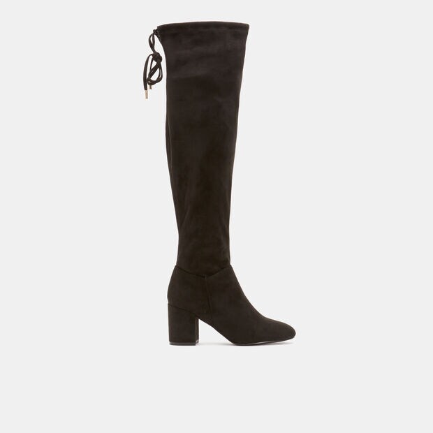 stivali cuissardes in suede, Nero