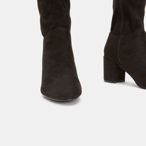 stivali cuissardes in suede, Nero