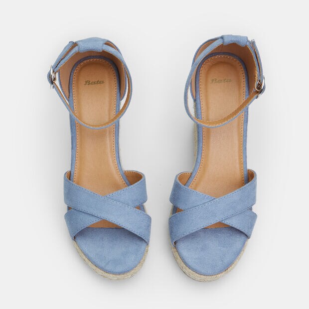 Sandalo da donna con zeppa 9 cm BATA, Blu