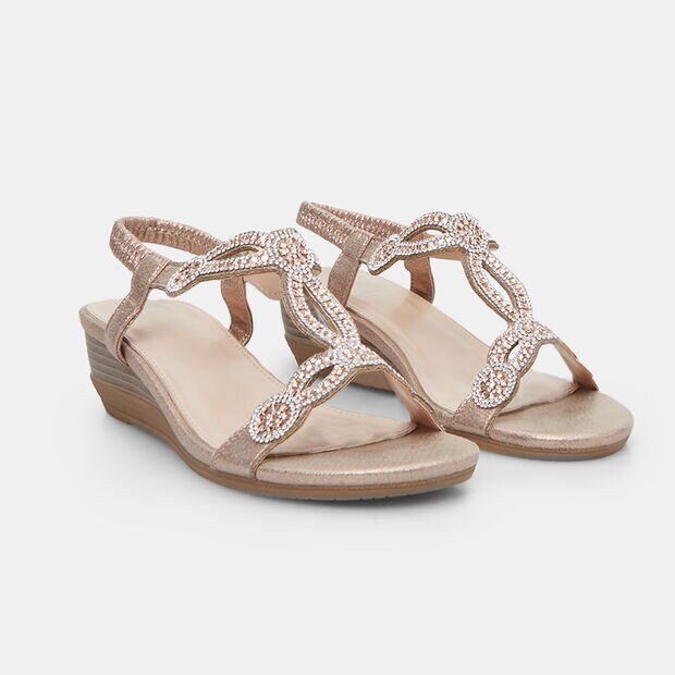 Sandalo da donna con zeppa 5 cm, 