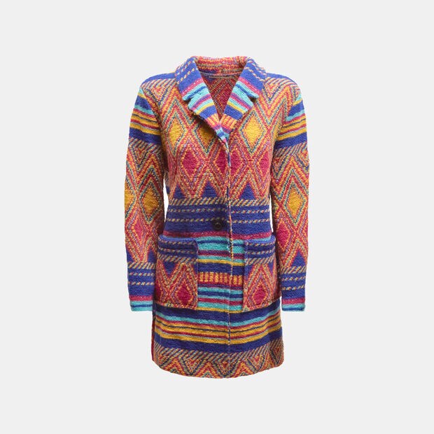 Cardigan in maglia jacquard, Multicolor
