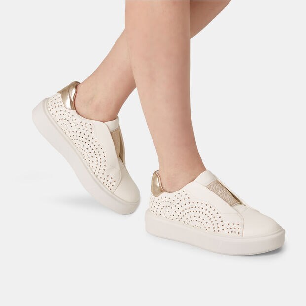 Sneaker laceless da donna, Bianco