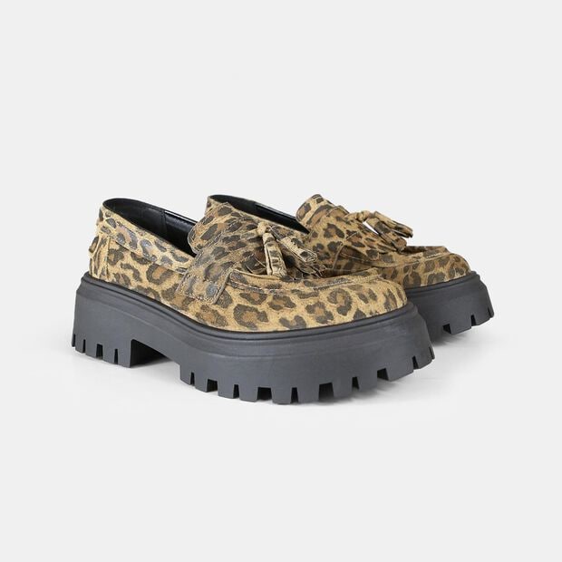 Mocassino da donna in suede, Animalier