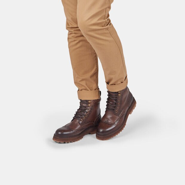 Stivaletto da uomo in pelle, Marrone