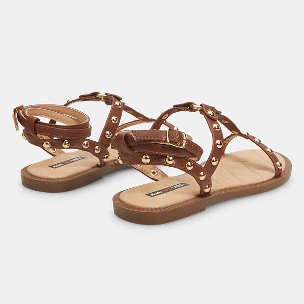 Sandali flat da donna Bata Red Label con borchie , Marrone