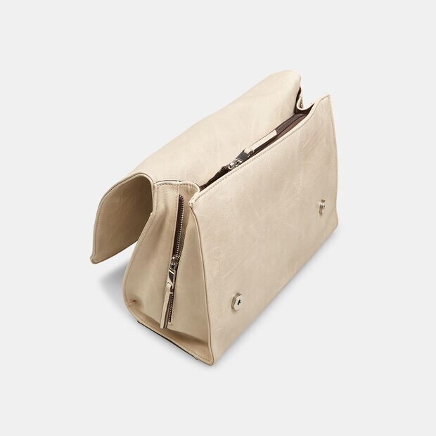 Borsa a mano da donna con borchie piatte e catena, 