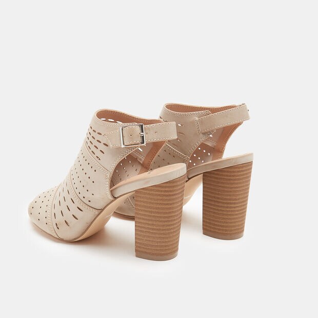 Sandali open toe da donna traforati, 