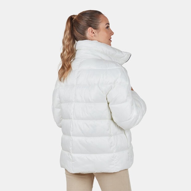 Giacca imbottita da donna con collo alto, Bianco