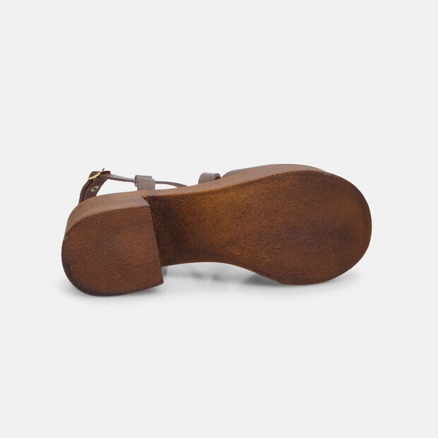 Sandali da donna in pelle con tacco 8,5 cm BATA, Marrone