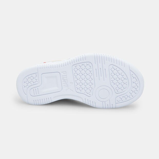 Sneaker da bambini Puma Rebound V6 Lo Ready, set, better AC PS, Bianco