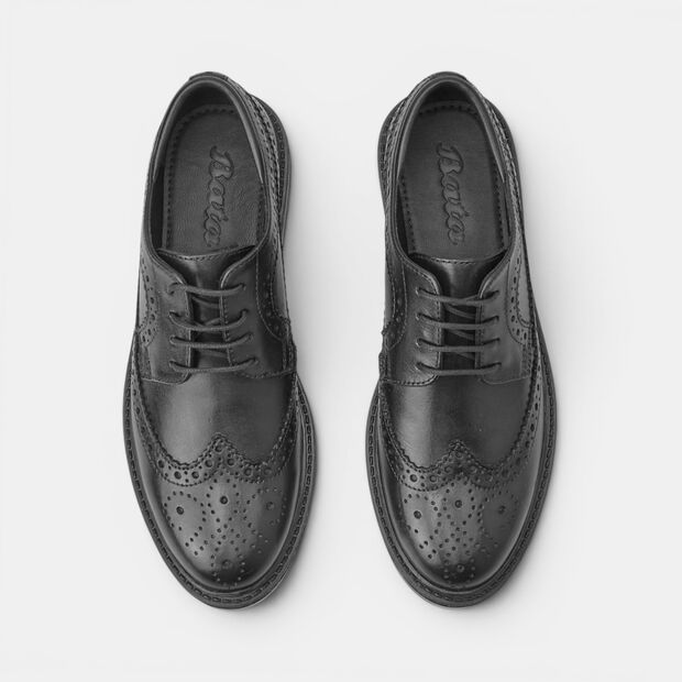 Stringate da donna in pelle, Nero