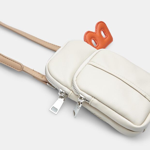 Mini bag con doppia tasca BATA, Beige