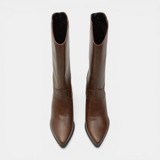 Stivale western da donna con tacco Bata, Marrone