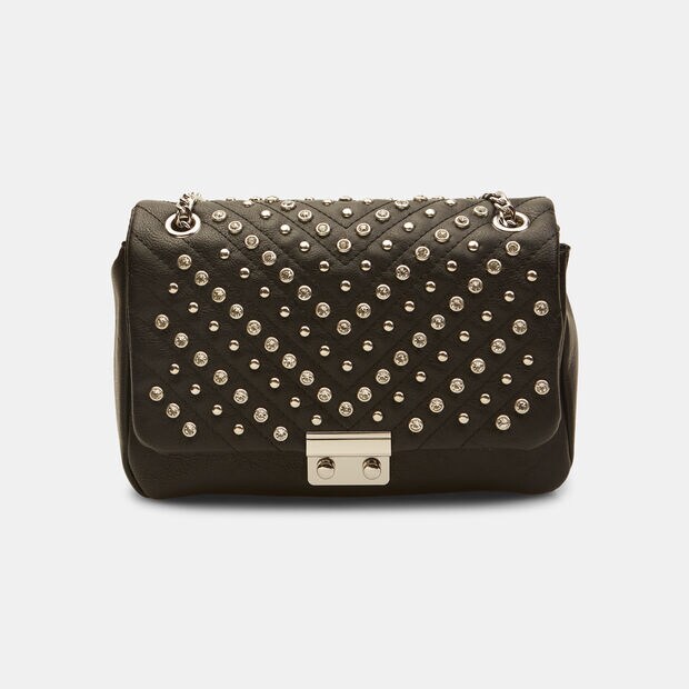 Borsa a tracolla da donna con catena e borchie , 