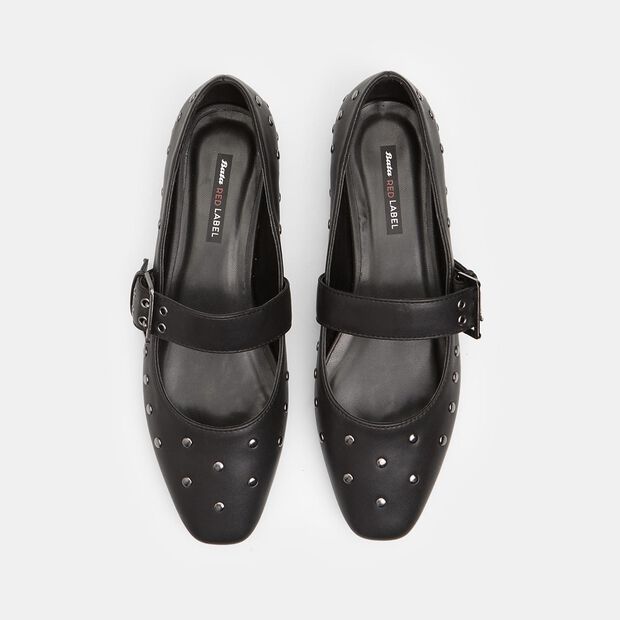 Ballerina da donna Bata Red Label con borchie, Nero