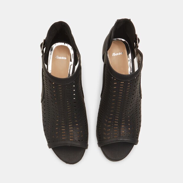Sandalo da donna con tacco 8,5 cm e plateau 1 cm BATA, Nero