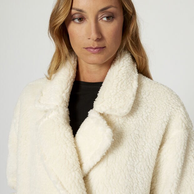 Cappotto in pelliccia sintetica, Bianco