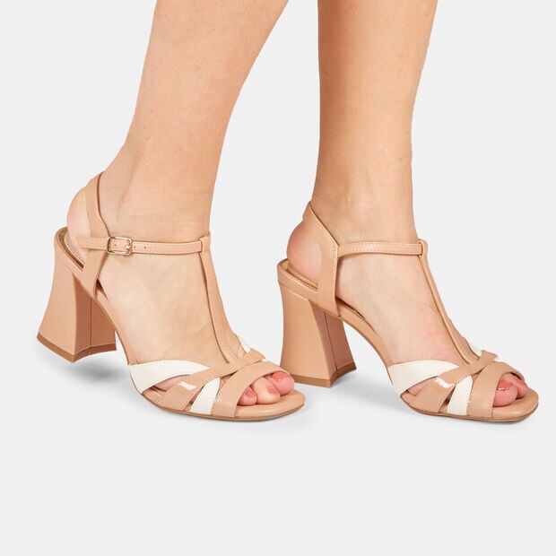 Sandalo da donna con tacco 7,5 cm BATA, Beige