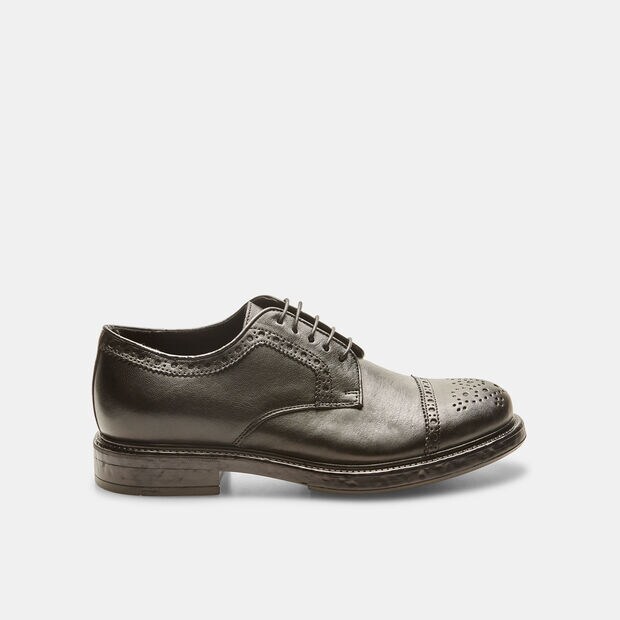 Scarpe stringate da uomo in pelle, Nero