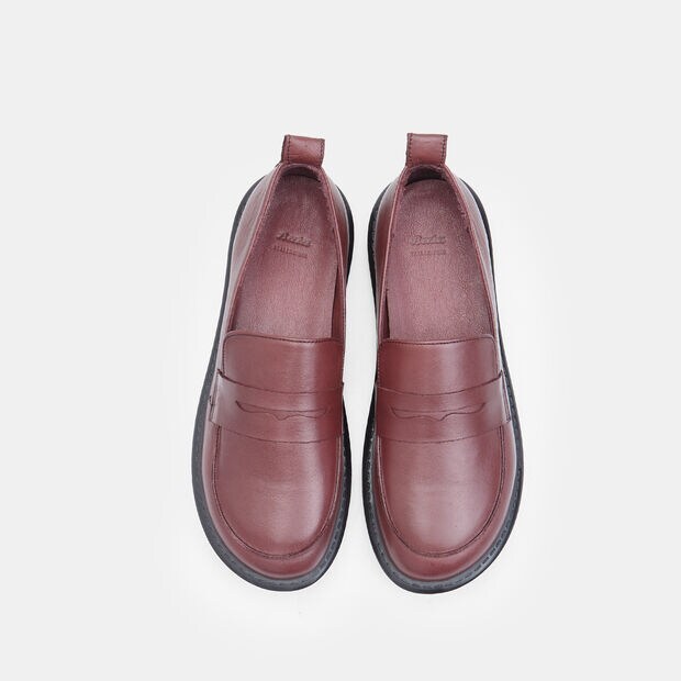 Mocassino in pelle da donna Bata, Bordeaux