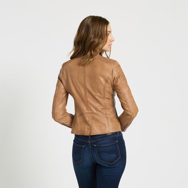 Giacca da donna in pelle, Tan