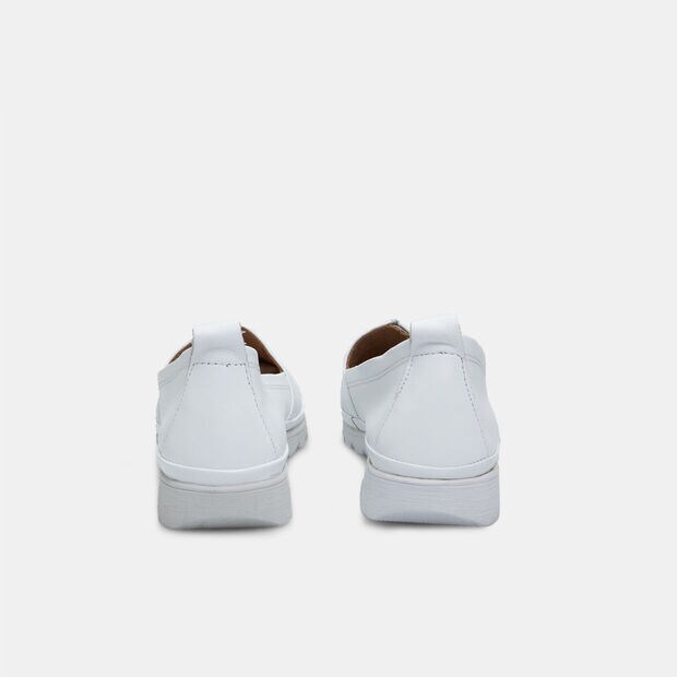 Mocassino da donna in pelle, Bianco