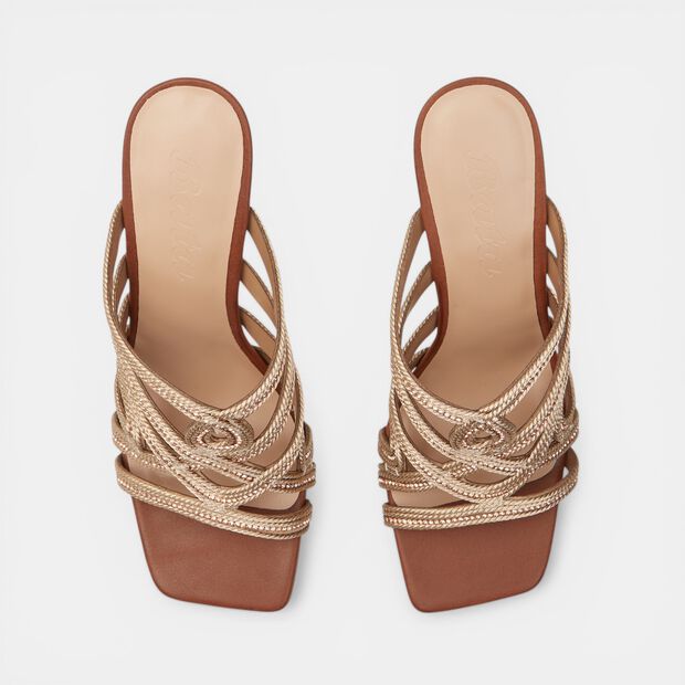 Mules da donna con tacco 8 cm BATA, Oro