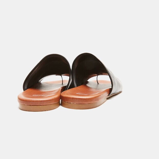 slippers in pelle, Nero