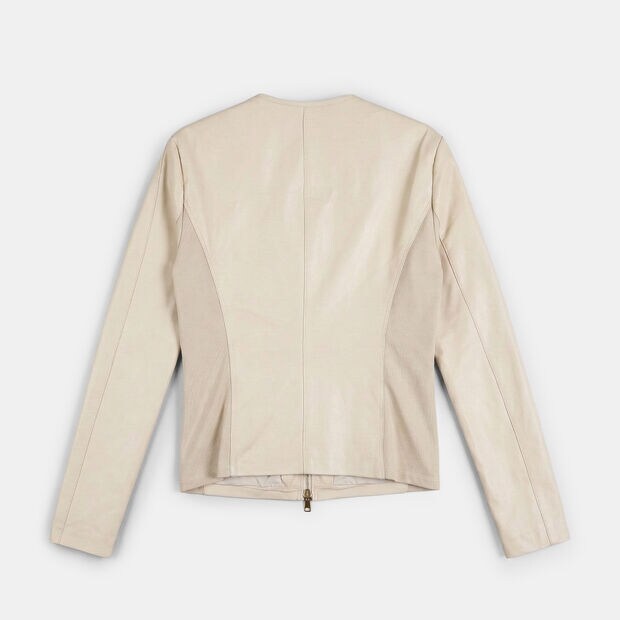 Biker da donna in pelle, Beige